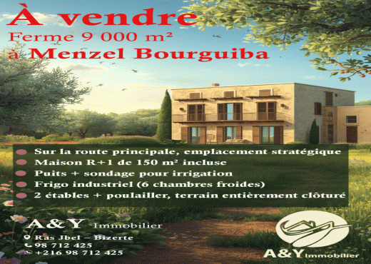 Ferme à vendre à Menzel Bourguiba, Bizerte 🏡